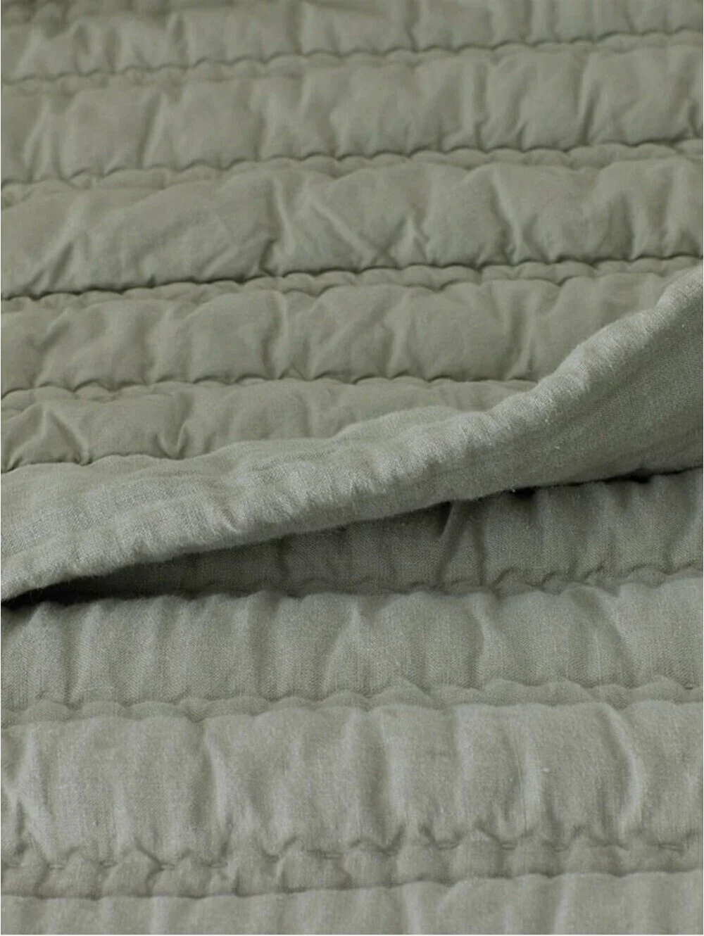 The Company Store Legends Hotel Washed Linen Quilt King Moss Green